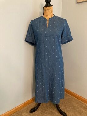 J Mclaughlin Shift Dress Chambray Blue Women Size M